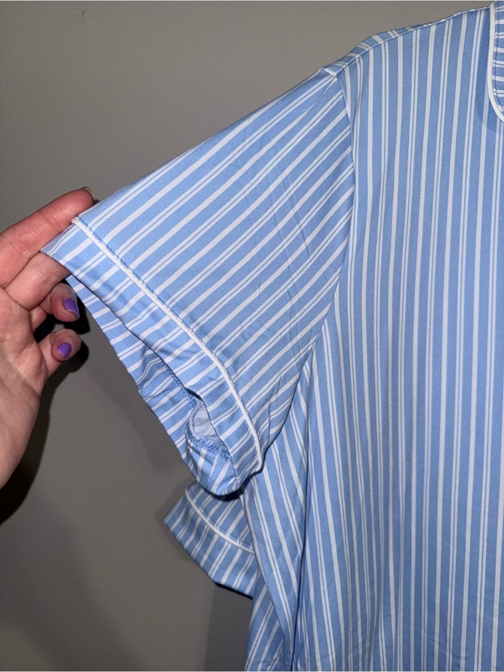 Joyspun Women’s Blue Striped Button Up Pajama Set XL - Picture 2 of 6